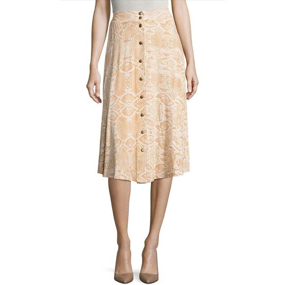 Rachel Pally Stretchy Modal Spandex Priya Skirt Miso Viper Snakeprint Small Snap - Picture 1 of 5